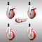 Service Caster 5 Inch 316SS Red Poly Swivel 1-1/4 Inch Expanding Stem Caster Lock Brake, 2PK SS316TTLEX20S514-PPUB-RED-2-S-2-114 - alternate 5